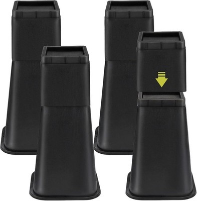 4 Pack Bed Risers 12 inch Heavy Duty, Adjustable Furniture Risers Lift Height 12
