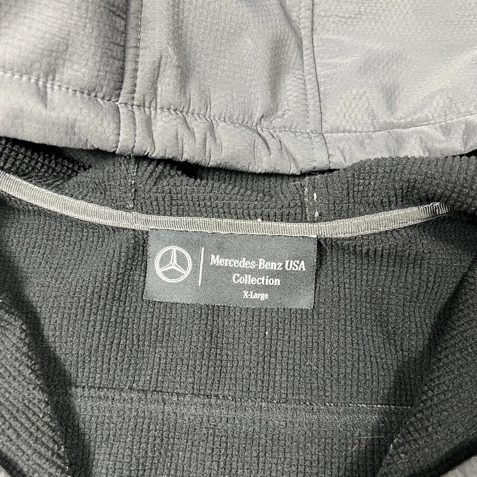 Chaqueta Mercedes-Benz Colección EE. UU. Para Hombre XL Gris Con Capucha Softshell Cremallera Logo Foto 4 de 4