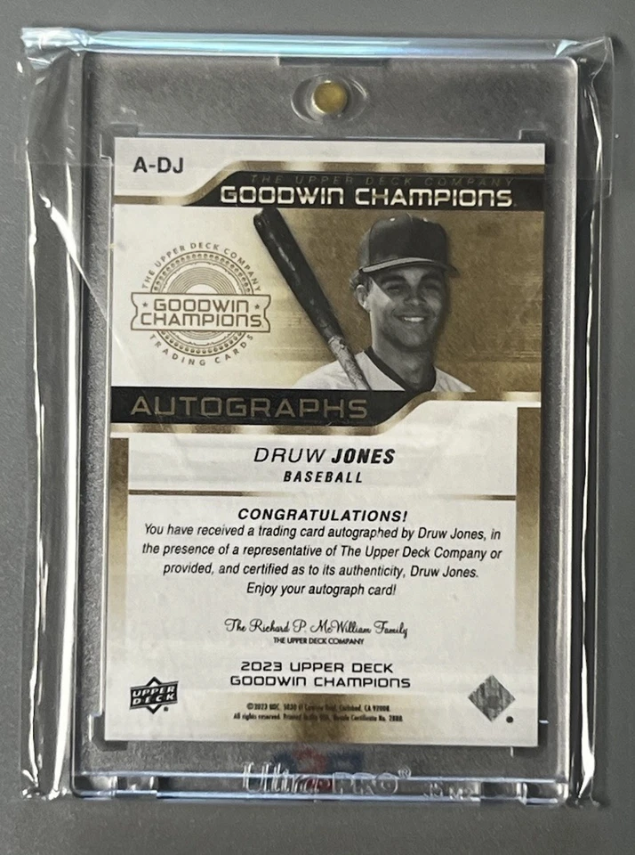 DRUW JONES ⚾️RISING✨ROOKIE✨ INSCRIBED ✨AUTOGRAPHED✨ CARD !!!(#11/50)!!! - Image 2 of 2