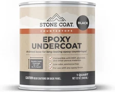 Stone Coat Countertops Epoxy Undercoat 1 Quart (32 Fl Oz Black) High-Bond Epoxy 