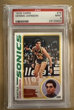 1978 Topps Dennis Johnson Rookie Card #78 PSA 9 Graded Basketball Card. rookie card picture