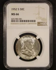 1952-S Franklin Half Dollar - 50c NGC MS66 - Great Example!
