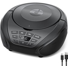 Portable CD Player With AUX Input Support Headphones Playlist Mode PROG...