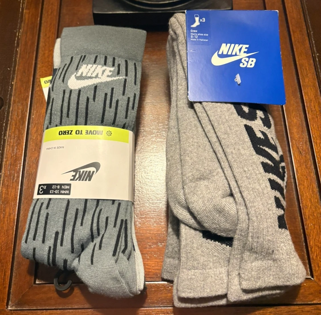 NWT Nike Gray Socks 6 Pairs Mens 8-12