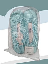 DREAMS & CO Aqua Ballet Slippers Lounge Wear Bow STRETCH Women's XL WOMAN WITHIN