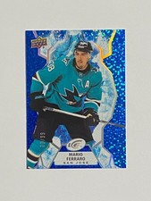 2021-22 Upper Deck Ice Mario Ferraro Blue Snowflake, 09/99, Sharks