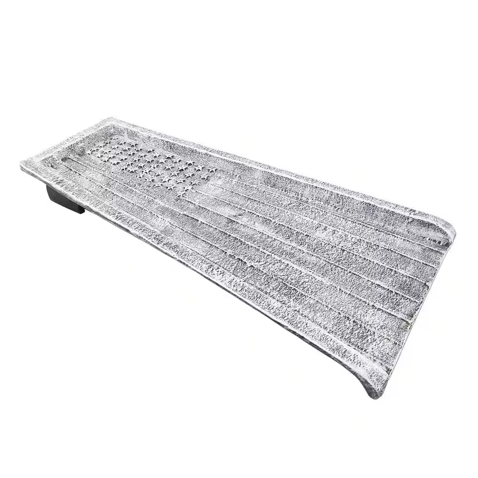 Canaleta bajante de aluminio fundido bandera patriótica blanca de Estados Unidos 24 pulgadas Splash Block Foto 3 de 4