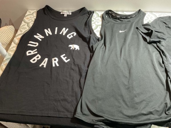 3 X Active Wear Tops. Sizes S/8  Running Bare & Nike