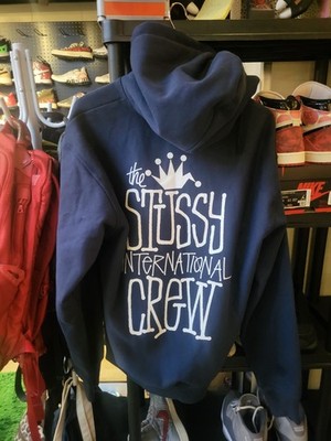 Size M - 2024 Stussy Crown International Hoodie (navy) | eBay