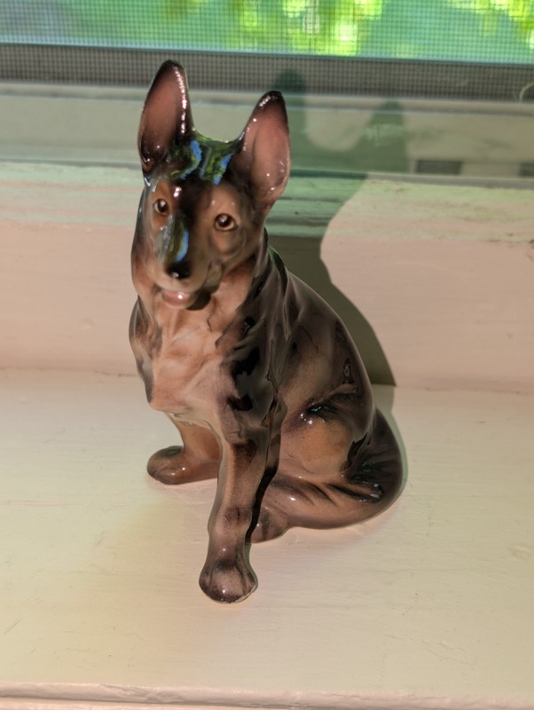 Vintage Japan Porcelain Ceramic Pottery Gorgeous German Shepherd Dog Figurine