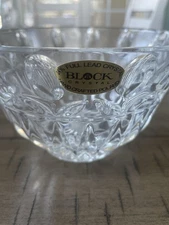 Vintage Poland Block Lead Crystal Tulip Garden Handled Flower Basket Y3916 8”