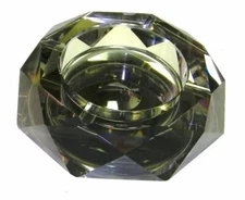 Octagon Black Large Crystal Ashtray for Cigarettes or Cigars with gift box