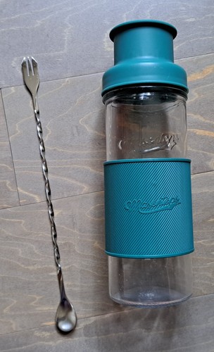 MASONTOPS COCKTAIL MARTINI MANHATTAN SHAKER GLASS & TURQUOISE