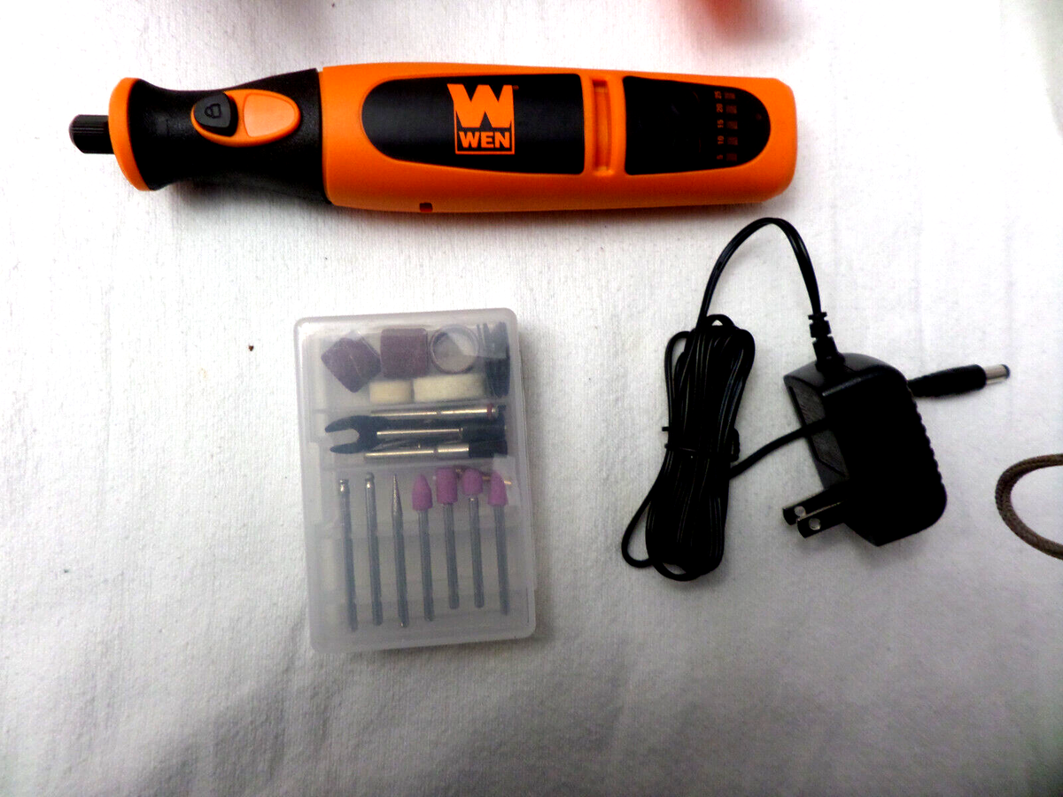 WEN 23072 Variable Speed Li-Ion Cordless Rotary Tool Kit with 24-Piece  Accessory