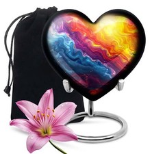 Vibrant Swirl Cremation Urn - Heart Shape Keepsake Cremation Urn