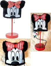 Idea Nuova Disney Minnie Mouse Figural Furry Plush Shade Stick Table Lamp