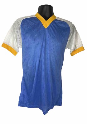 Vintage Russell Athletic Jersey T-shirt Mesh Nylon Deadstock Light Blue 70s