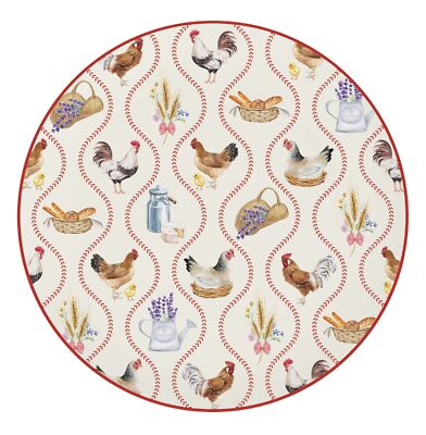Kuchenteller COUNTRY LIFE Motiv 2 D. 19cm weiß bunt Porzellan Easy Life
