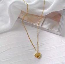 Damen Halskette Herz Love Gold Anhänger Frauen Schmuck Feine Kette Geschenk Frau