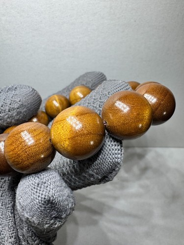 金丝楠木JSN109- Brand New Golden Thread Phoebe Wood Iridescent Bracelet 18mm - Picture 7 of 8