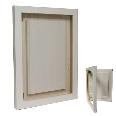 BPR A3 White Wooden Frame Photo Menu Display Case Poster Sign Holder - Wall Mounted