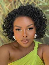 Braid Pixie Wig Double Full Lace Curly Box Braided Bob Wig with Baby Hair