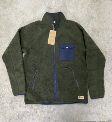 Fjallraven Vardag Pile Fleece Jacket Deep Forest Green Mens New