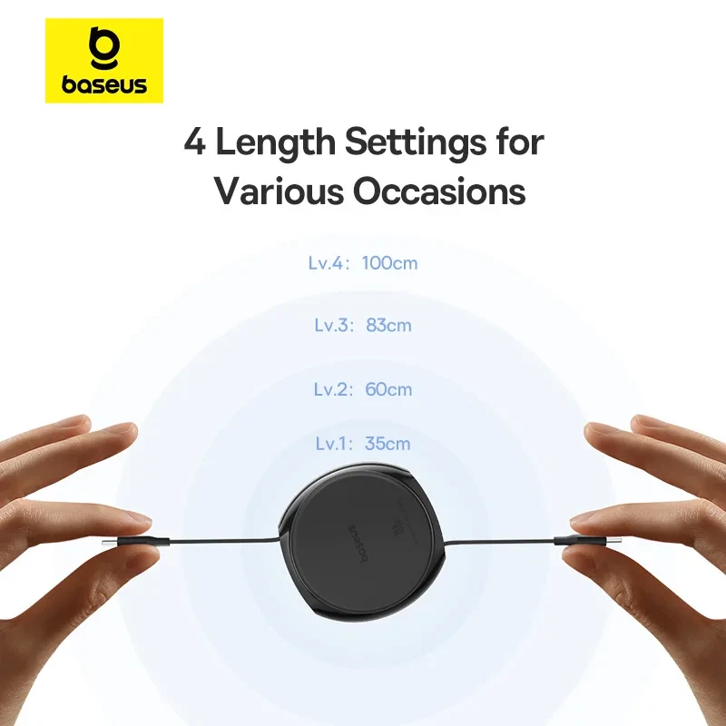 Cable USB C retráctil Baseus cable de 100 W para MacBook iPad cable de carga rápida - Imagen 3 de 4