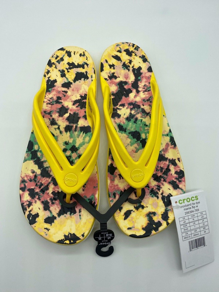 Crocs W9 NEW Gorgeous Women's Crocband™ Tie-Dye Mania Flip