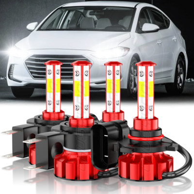 9005 H7 LED Headlight Bulbs Hi/Lo Beam Combo Kit For Hyundai Elantra 2017-2018