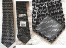 Divino by Keith Daniels Black Silver Brown Silk Neck Tie - New w/ Tag in Sleeve