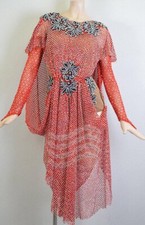 L2240 ballroom Specialty Adult Rhythm/ Latin samba dance dress UK10 US 8 maroon