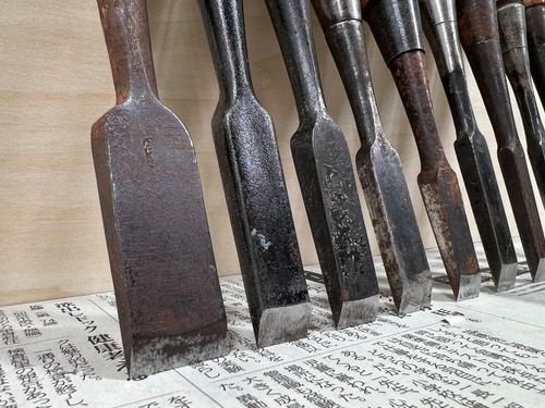 Vintage Japanese Chisel 10set Nomi /Hand Plane Saw Iron Hammer Hand Tool/d63 - Picture 9 of 22