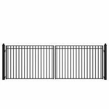 ALEKO Garden Yard Madrid Style 18 ft Steel Dual Swing Black Driveway Gate