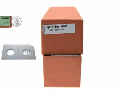 Guardhouse Orange Quarter Coin Storage Box with 100 Coin Flips, 2'' x 2'' x 8.5''