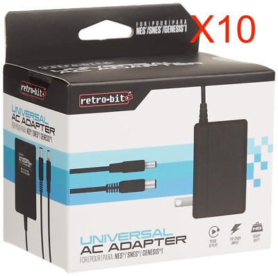 10 LOT NES SNES NINTENDO GENESIS AC Power Adapter 1 (NEW IN BOX)