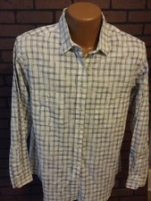 Vintage Mens L.L. Bean Button Front Shirt Blue/White L/S Sz EU 20 USA Made D3-9