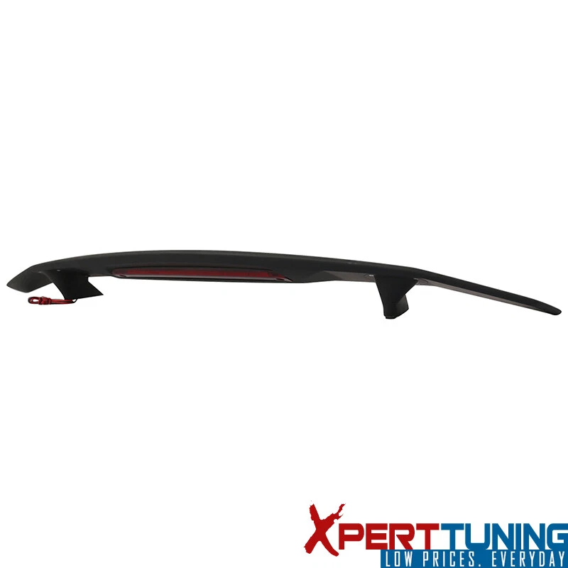 Universal Fit 2 Post MTrunk Spoiler Wing W/ 3RD Brake LED Light ABS atte Black Foto 3 de 4