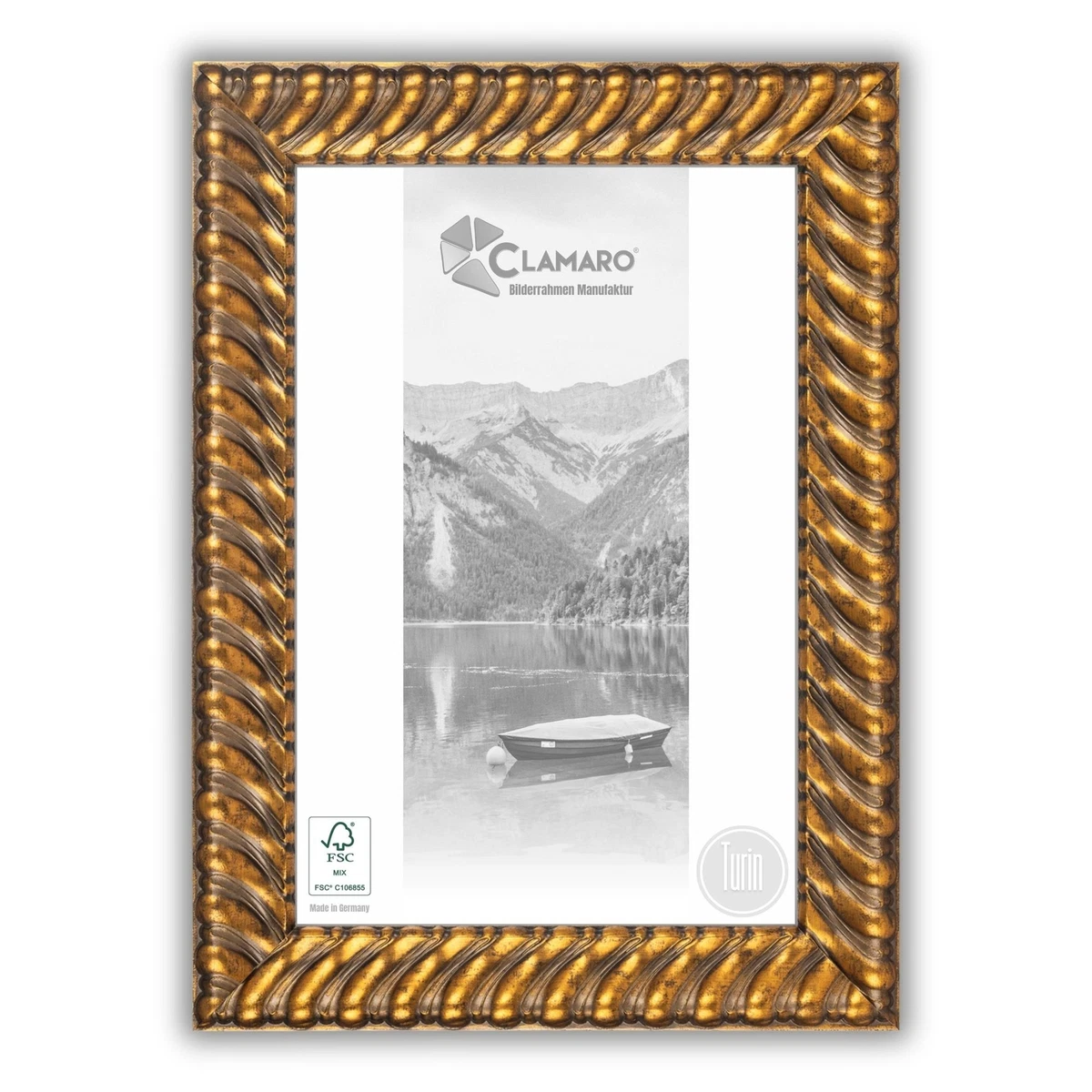 cornice in legno con passepartout d'orato - The House of Vintage