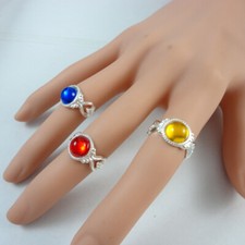100Pcs Wholesale Mix Color Silver Plated Crystal Rings For Children Girl Jewelry