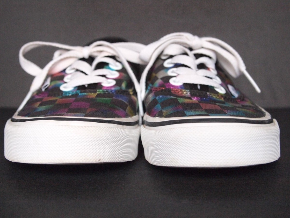 VANS Iridescent Checkerboard W Check Authentic Lowpro Skater Shoe  Sneakers