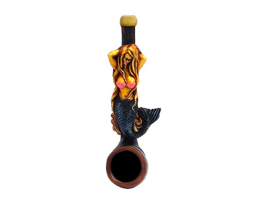 Mermaid Handmade Tobacco Smoking Mini Hand Pipe Sexy Siren Sea Shell Ocean Beach - Picture 1 of 4