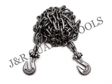 1/4" x 12 ft Tow Chain with Hooks Towing Pulling Secure Truck Cargo Chain