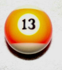THIRTEEN POOL/BILLIARD 2 1/4" BALL (13) SHIFT KNOB HOTROD-RATROD 3-4-5-6 SPEED