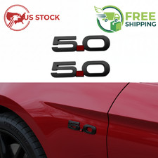 1 Pair Matte Black 5.0 Badge For 2015-2020 Mustang Gt Right Left Fender Emblem