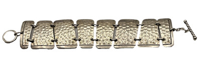 Vintage Hammered Silver Bracelet mid century era artisan