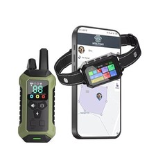 GPS Wireless Dog Fence System Collar   2-in-1 Remote or App Controlled Bounda...