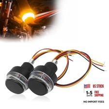 Motorcycle Turn Signals Handlebar End LED Lights, Dual Color for Turn Signal
