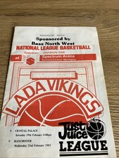 Warrington Vikings V Crystal Palace Basketball Programme From 10 February 1983