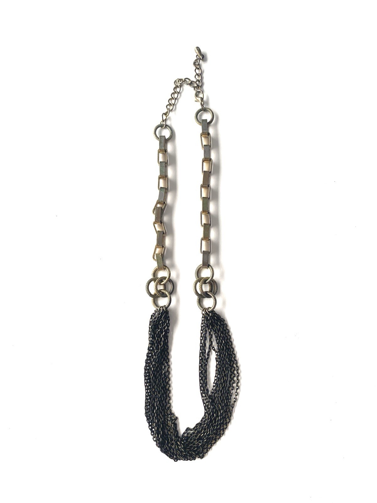 Dark Metal Multi Chain Strand Statement Necklace … - image 1